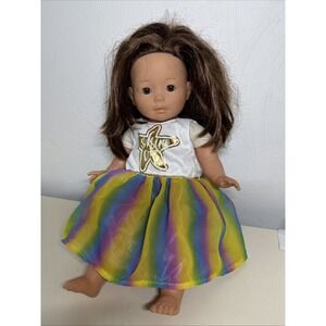 2011 Corolle Doll Brown Blue Eyes 14" Poupee , Soft Body